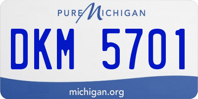 MI license plate DKM5701