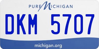 MI license plate DKM5707