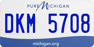 MI license plate DKM5708