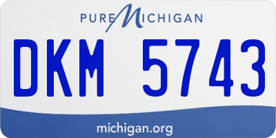 MI license plate DKM5743