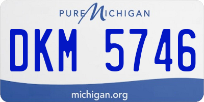 MI license plate DKM5746