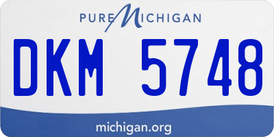 MI license plate DKM5748