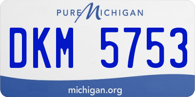 MI license plate DKM5753