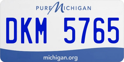 MI license plate DKM5765