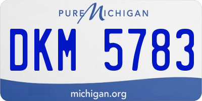 MI license plate DKM5783