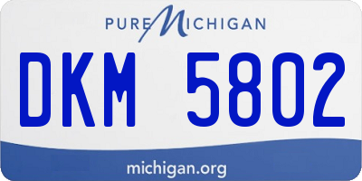 MI license plate DKM5802