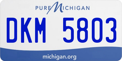 MI license plate DKM5803