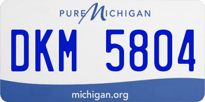 MI license plate DKM5804