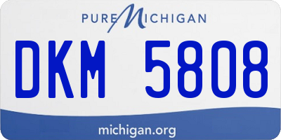 MI license plate DKM5808
