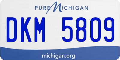 MI license plate DKM5809