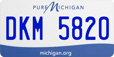 MI license plate DKM5820