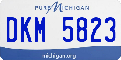 MI license plate DKM5823