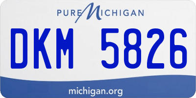MI license plate DKM5826
