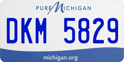 MI license plate DKM5829