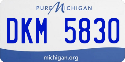 MI license plate DKM5830