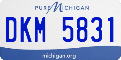 MI license plate DKM5831
