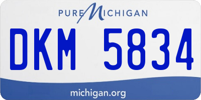 MI license plate DKM5834