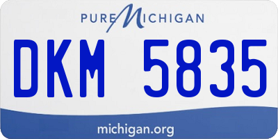 MI license plate DKM5835