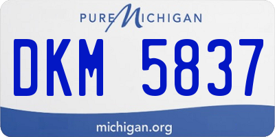 MI license plate DKM5837
