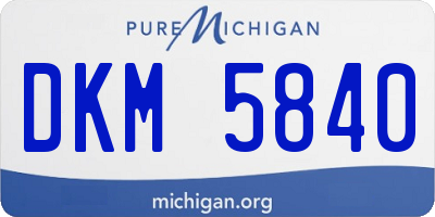 MI license plate DKM5840