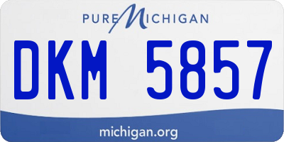 MI license plate DKM5857