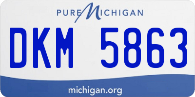 MI license plate DKM5863
