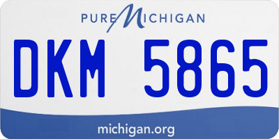MI license plate DKM5865
