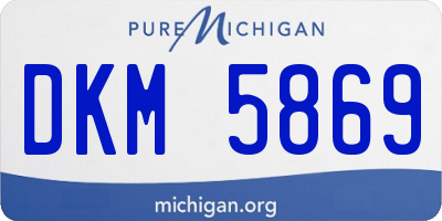MI license plate DKM5869