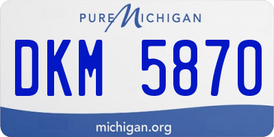 MI license plate DKM5870