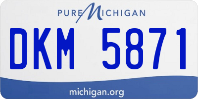 MI license plate DKM5871