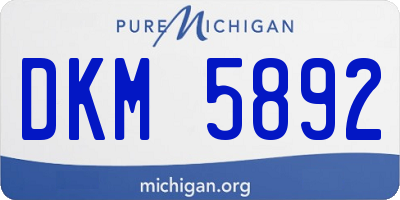 MI license plate DKM5892