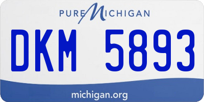 MI license plate DKM5893