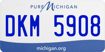 MI license plate DKM5908