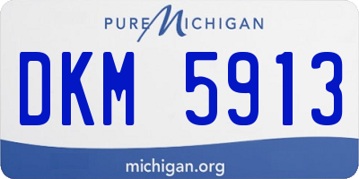 MI license plate DKM5913