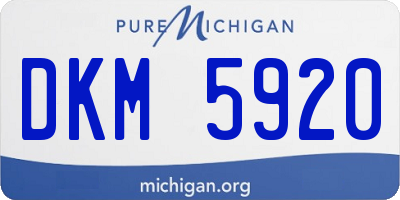MI license plate DKM5920