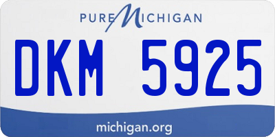MI license plate DKM5925