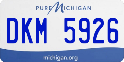 MI license plate DKM5926