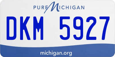 MI license plate DKM5927