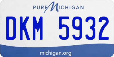 MI license plate DKM5932