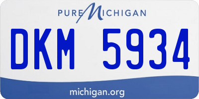 MI license plate DKM5934