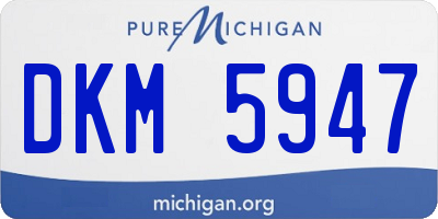 MI license plate DKM5947