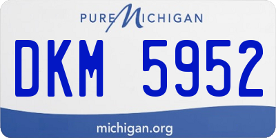 MI license plate DKM5952