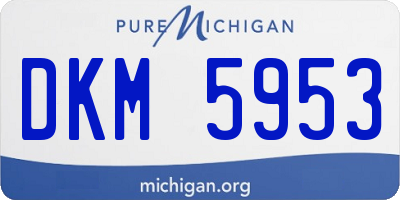 MI license plate DKM5953
