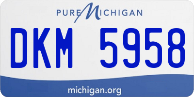 MI license plate DKM5958
