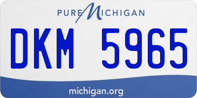 MI license plate DKM5965