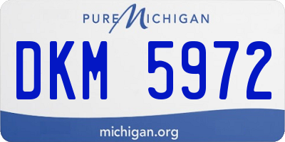 MI license plate DKM5972