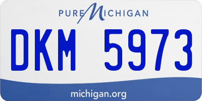 MI license plate DKM5973