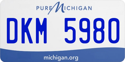 MI license plate DKM5980