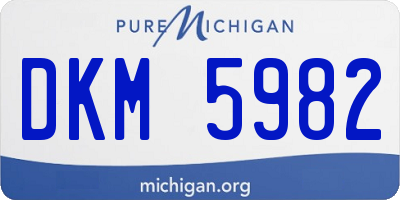 MI license plate DKM5982