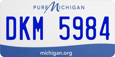 MI license plate DKM5984